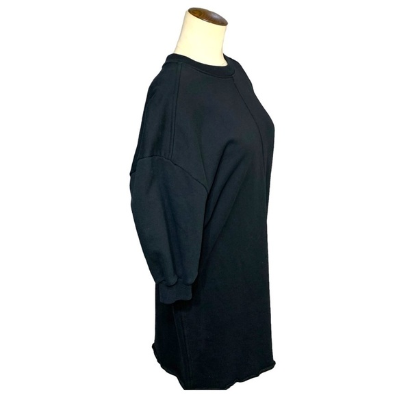 Everlane Sweater Dress Sz XS Black Jersey Organic Cotton 1/2 Sleeve Minimalist - Picture 3 of 11